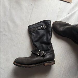 Women Frye Black Real Leather Boots